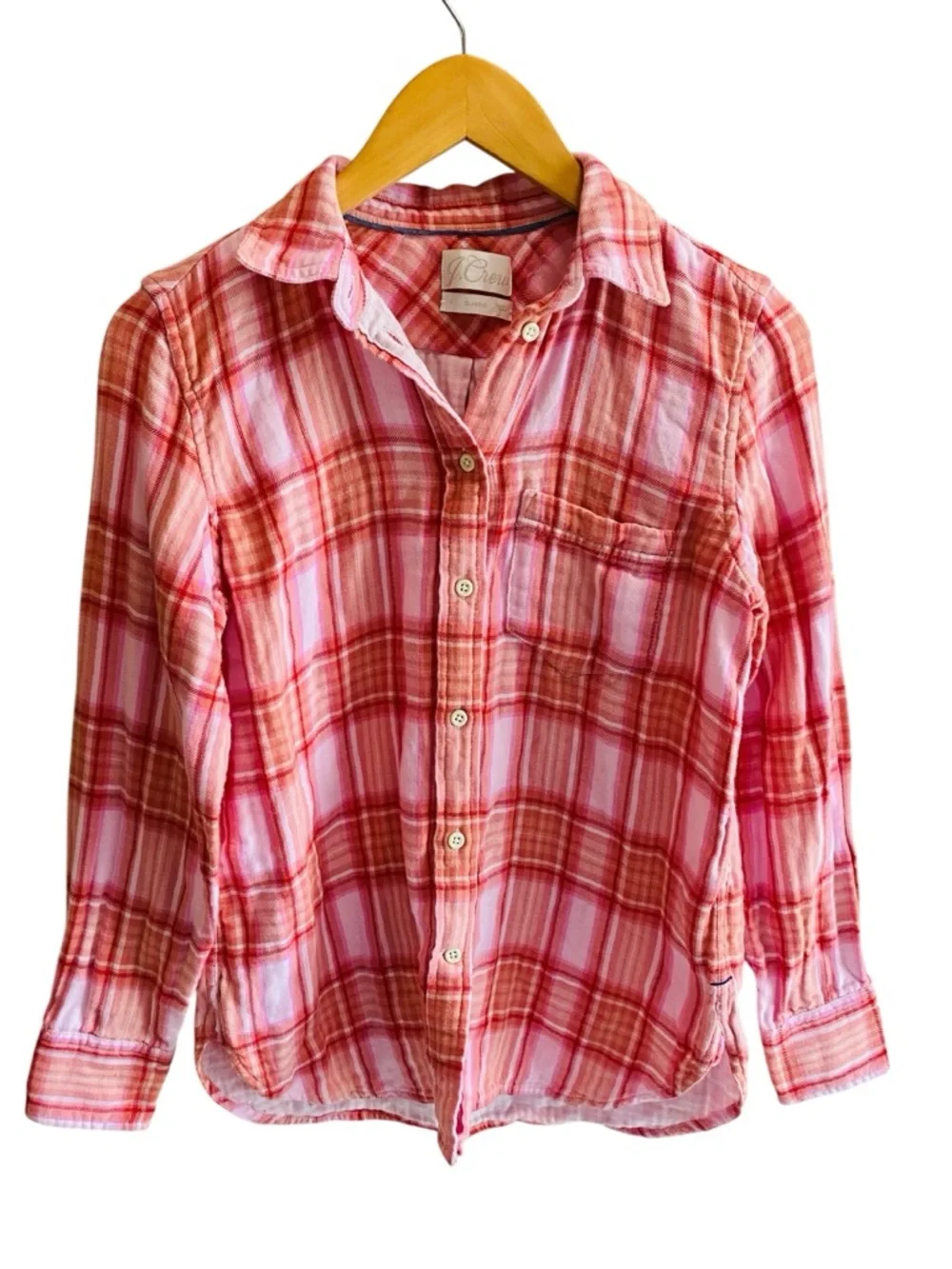 J. Crew Tartan Flannel Shirt size 0 BD785